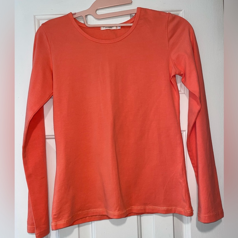 Adorable Essentials NWOT Peachy Melon Long Sleeved Shirt Cotton size 12
